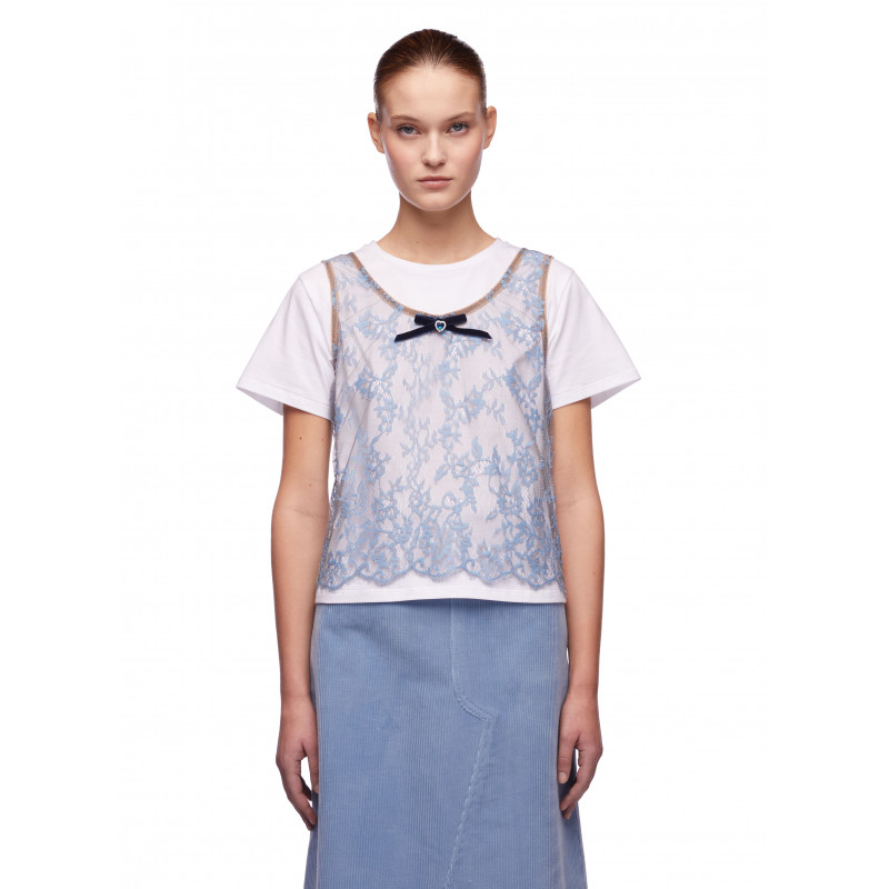 Vivetta T-SHIRT CON TOP PIZZO