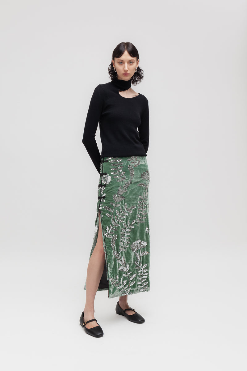 ﻿Weili zheng Gonna qipao in velluto ricamato Offerta per la Festa della Mamma