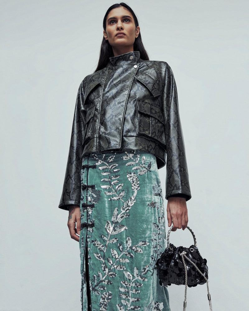 ﻿Weili zheng Gonna qipao in velluto ricamato Offerta per la Festa della Mamma
