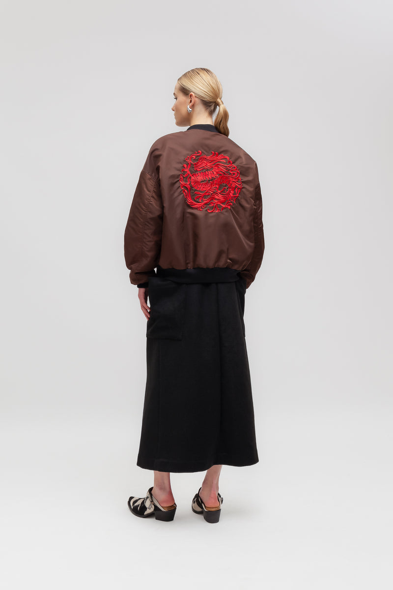 Weili zheng Bomber double-wear con ricamo drago Sconti VIP