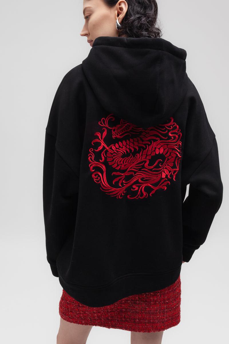 Weili zheng Hoodie con ricamo drago ACQUISTA ORA
