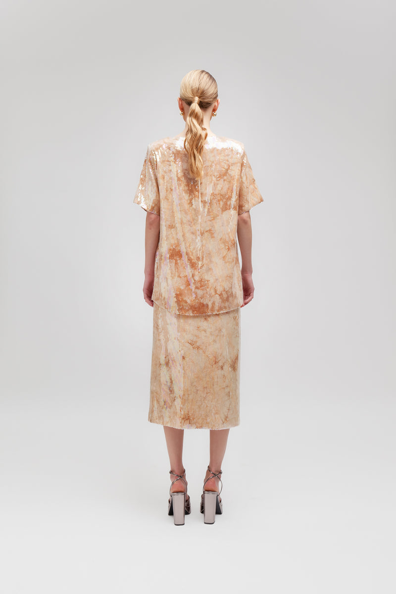 Weili zheng T-shirt in paillettes Latest stili