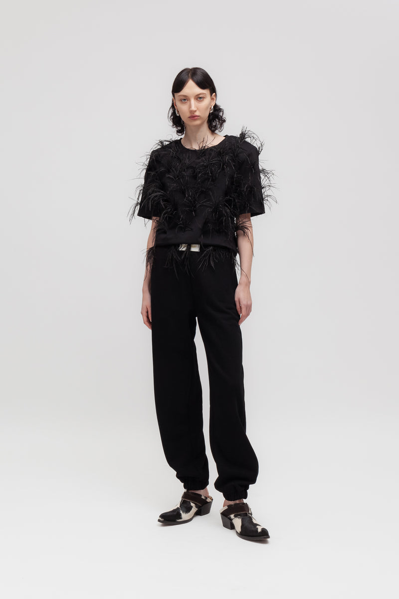 Weili zheng T-shirt con piume Enormi sconti