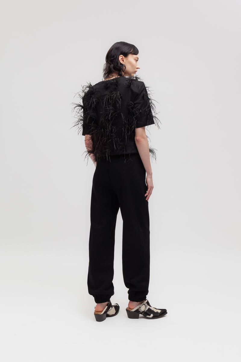 Weili zheng T-shirt con piume Enormi sconti