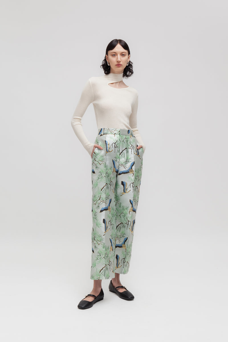 Weili zheng Pantalone in broccato Presa