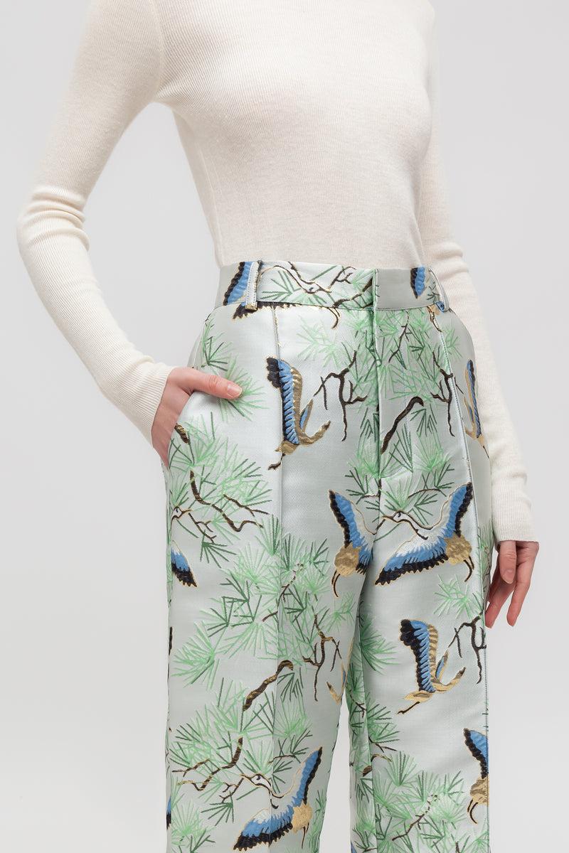 Weili zheng Pantalone in broccato Presa