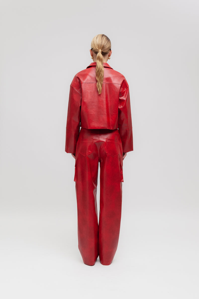 Weili zheng Pantalone tasconato in ecopelle Sconto