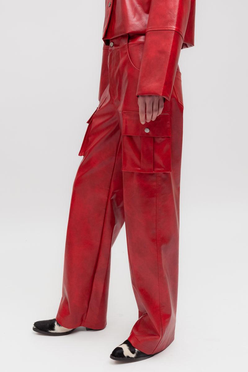 Weili zheng Pantalone tasconato in ecopelle Sconto
