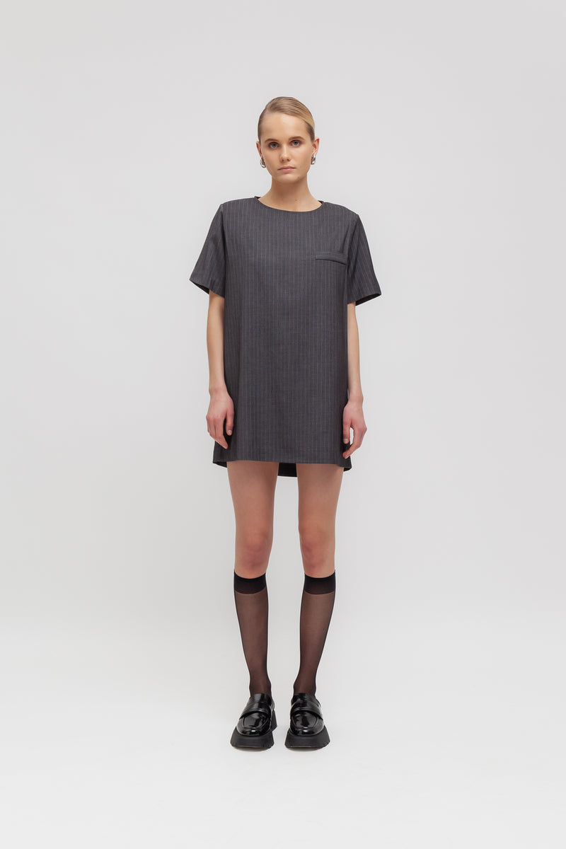 Weili zheng Abito corto in gabardina gessata Saldi Di Fabbrica