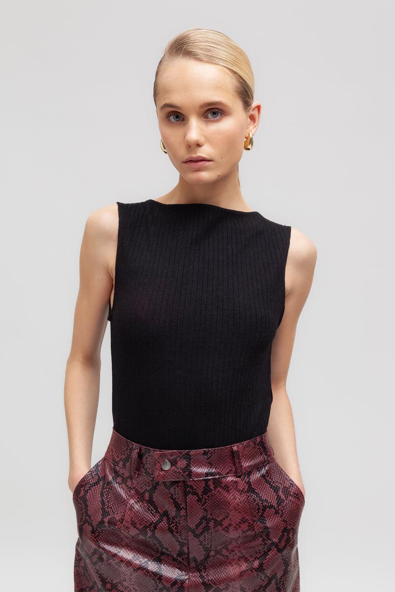 Weili zheng Top geometrico in costina Moda