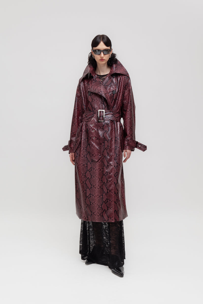 Weili zheng Maxi trench pitonato Offerta esclusiva
