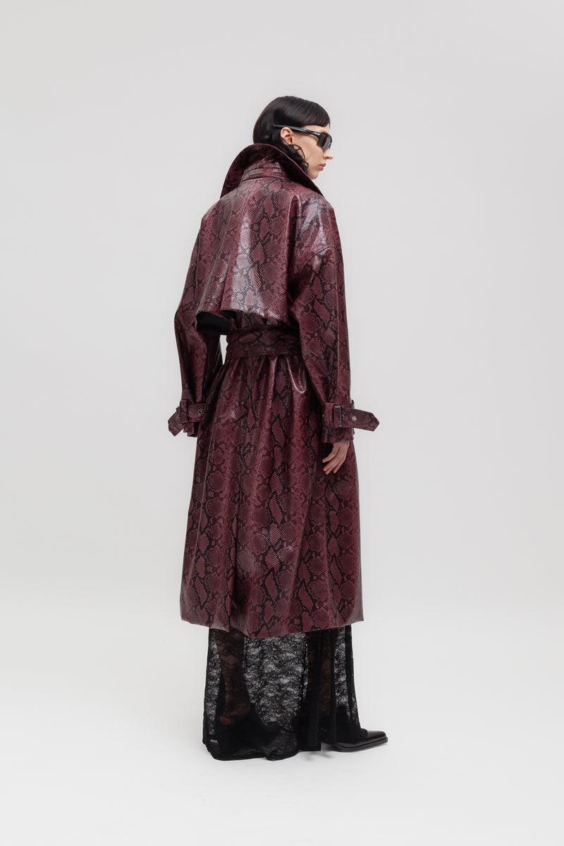Weili zheng Maxi trench pitonato Offerta esclusiva