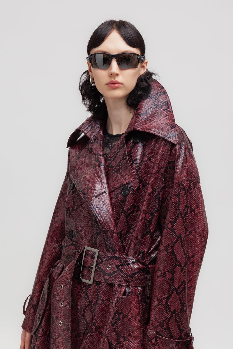 Weili zheng Maxi trench pitonato Offerta esclusiva