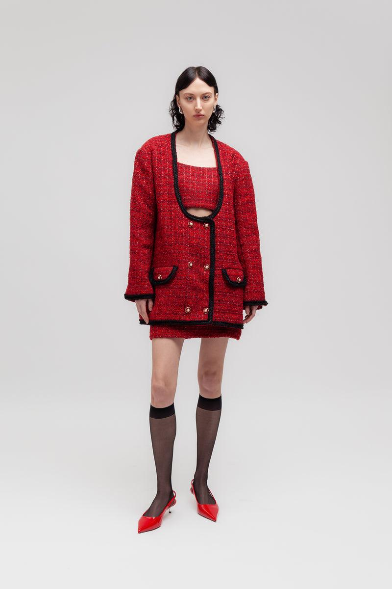 Weili zheng Giacca lavorata in tweed bouclè Offerta Giorno del Papà