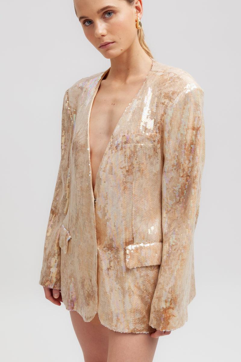Weili zheng Blazer monopetto in paillettes Smaltimento dello stoccaggio