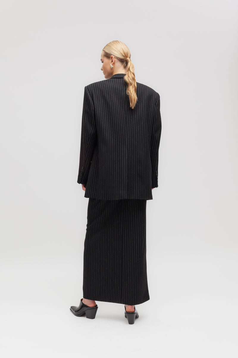 Weili zheng Blazer gessato con spalle imbottite Latest fashion
