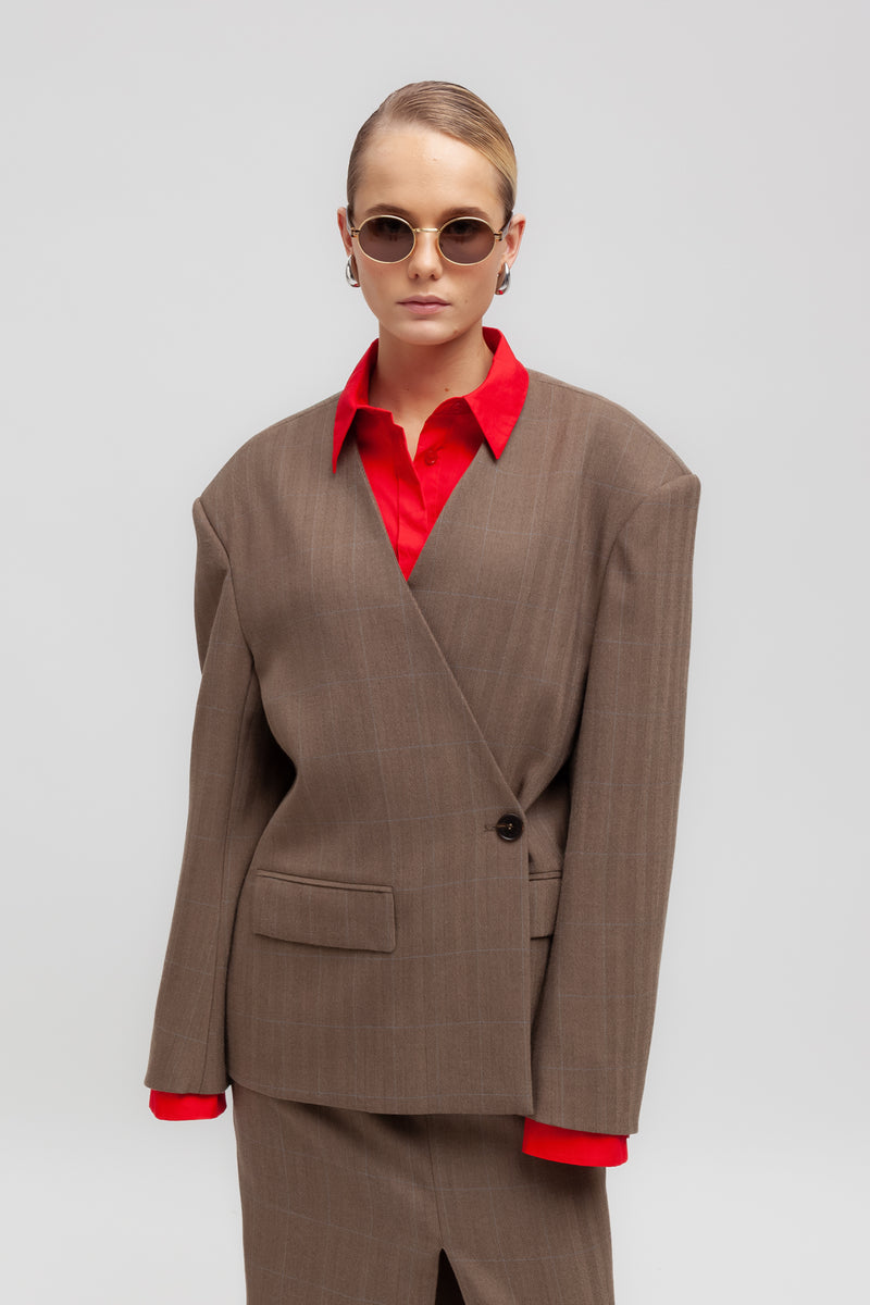 Weili zheng Blazer strutturato con chiusura asimmetrica Lightning offer