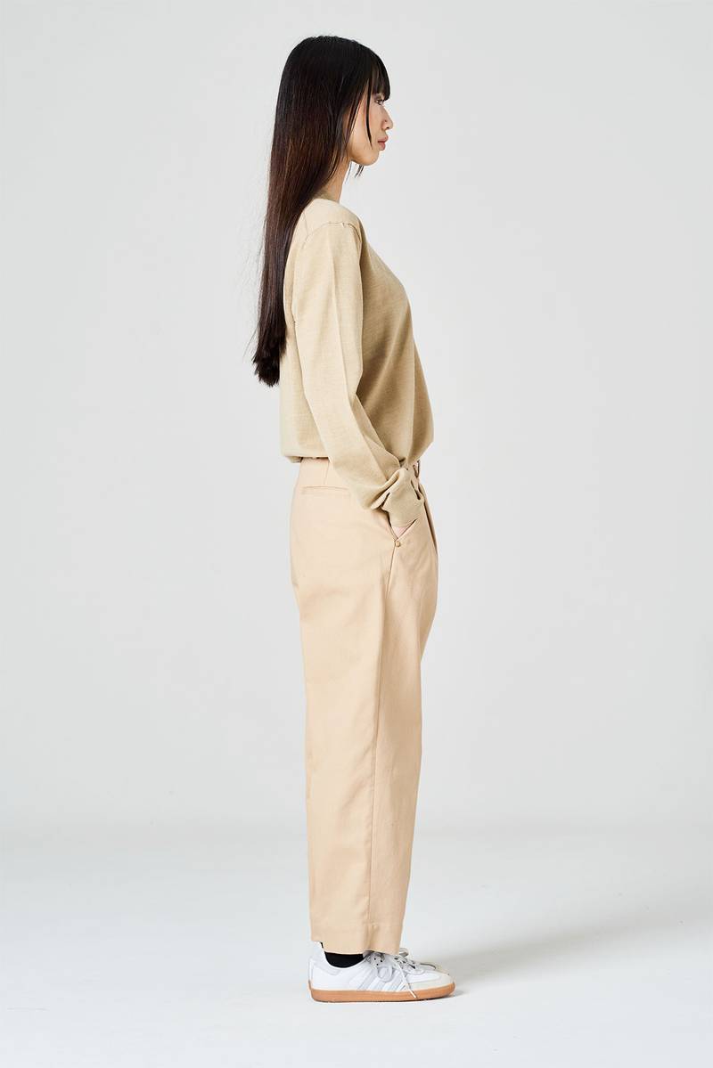 ﻿White sand Pantalone gamba dritta in bull denim di cotone Offerta per la Festa della Mamma