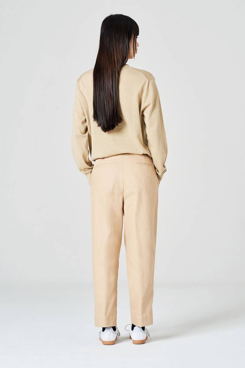 ﻿White sand Pantalone gamba dritta in bull denim di cotone Offerta per la Festa della Mamma