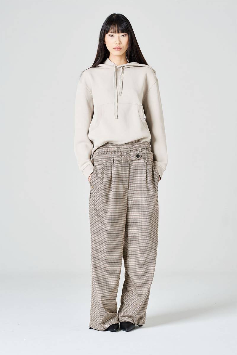 White sand Pantalone palazzo con doppia vita alta Latest fashion