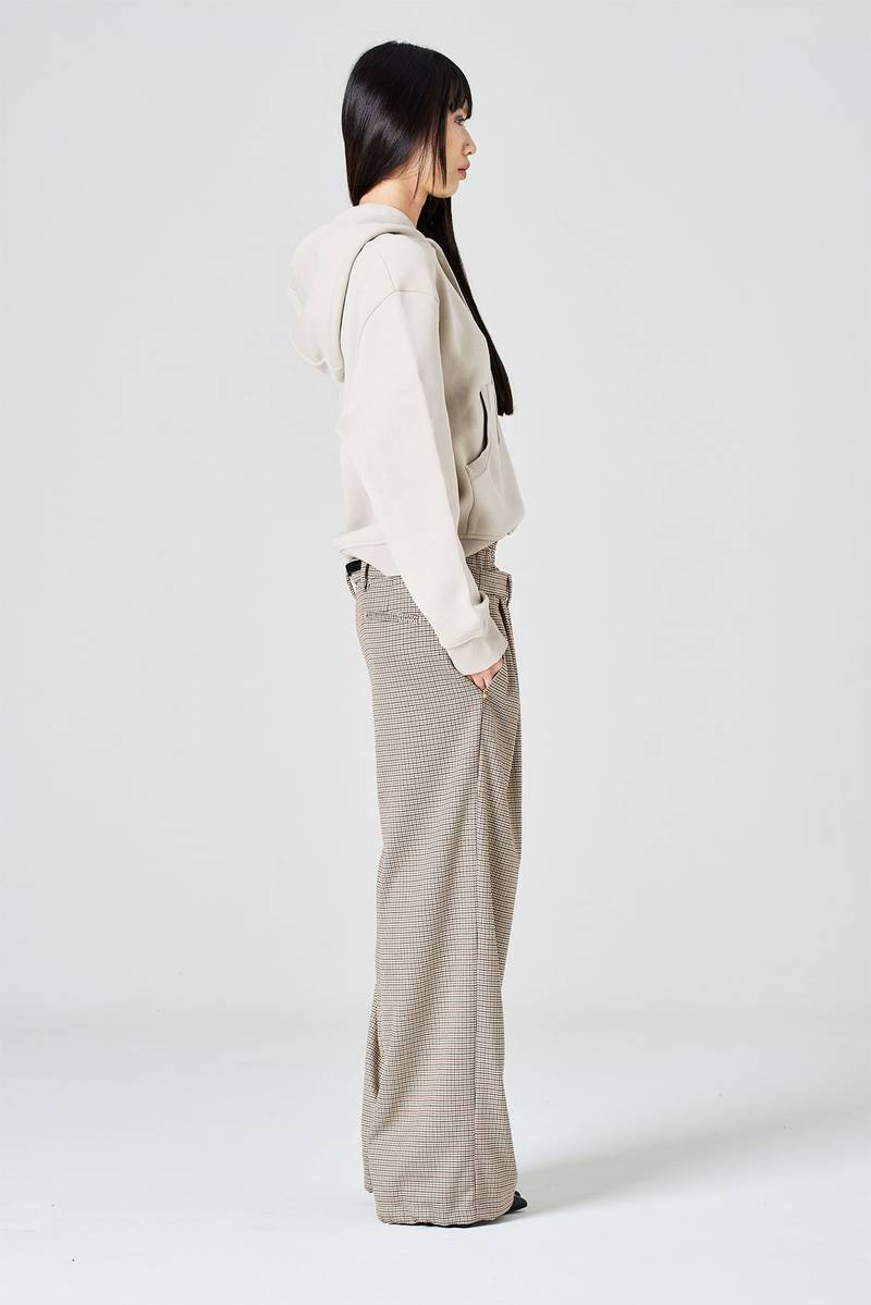 White sand Pantalone palazzo con doppia vita alta Latest fashion