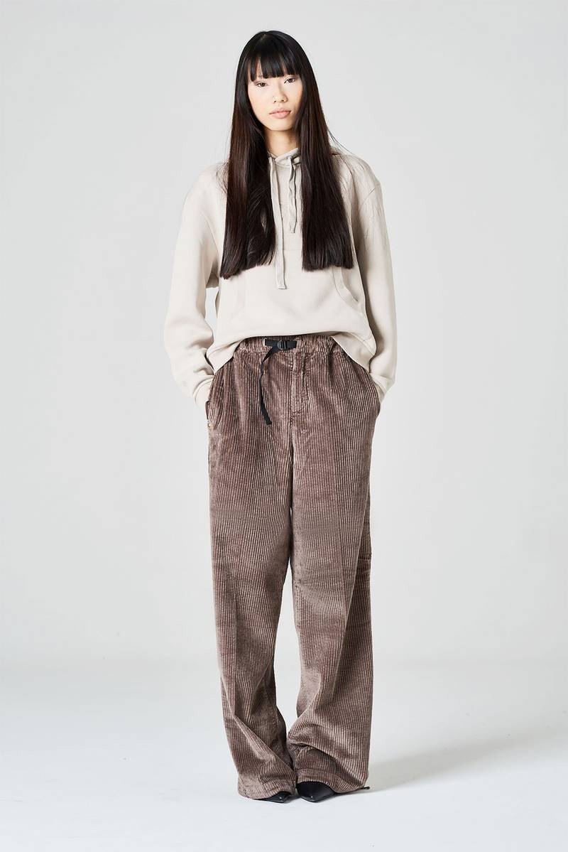 White sand Pantalone palazzo in velluto