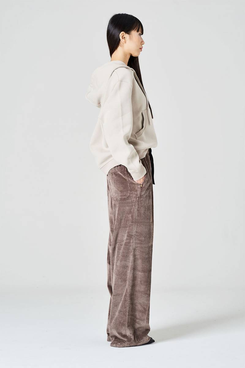 White sand Pantalone palazzo in velluto Offerta temporanea