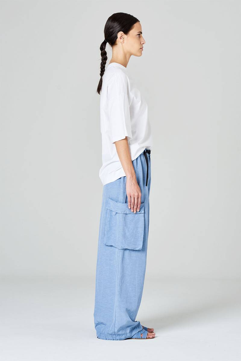 White sand Pantaloni cargo gamba ampia in misto rayon-viscosa Prezzo basso