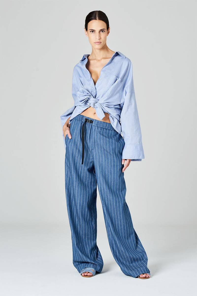 White sand Pantaloni palazzo in denim