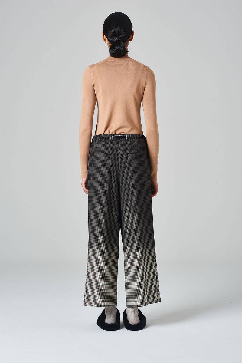 White sand Pantalone crop gamba ampia con elastico in vita e cinturino regolabile Fino al 60% di sconto