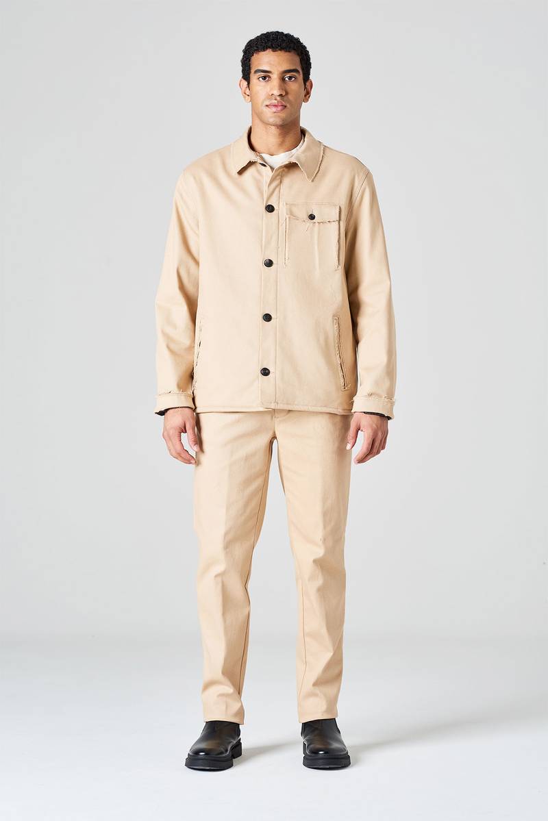 White sand Over shirt regular fit in bull denim di cotone