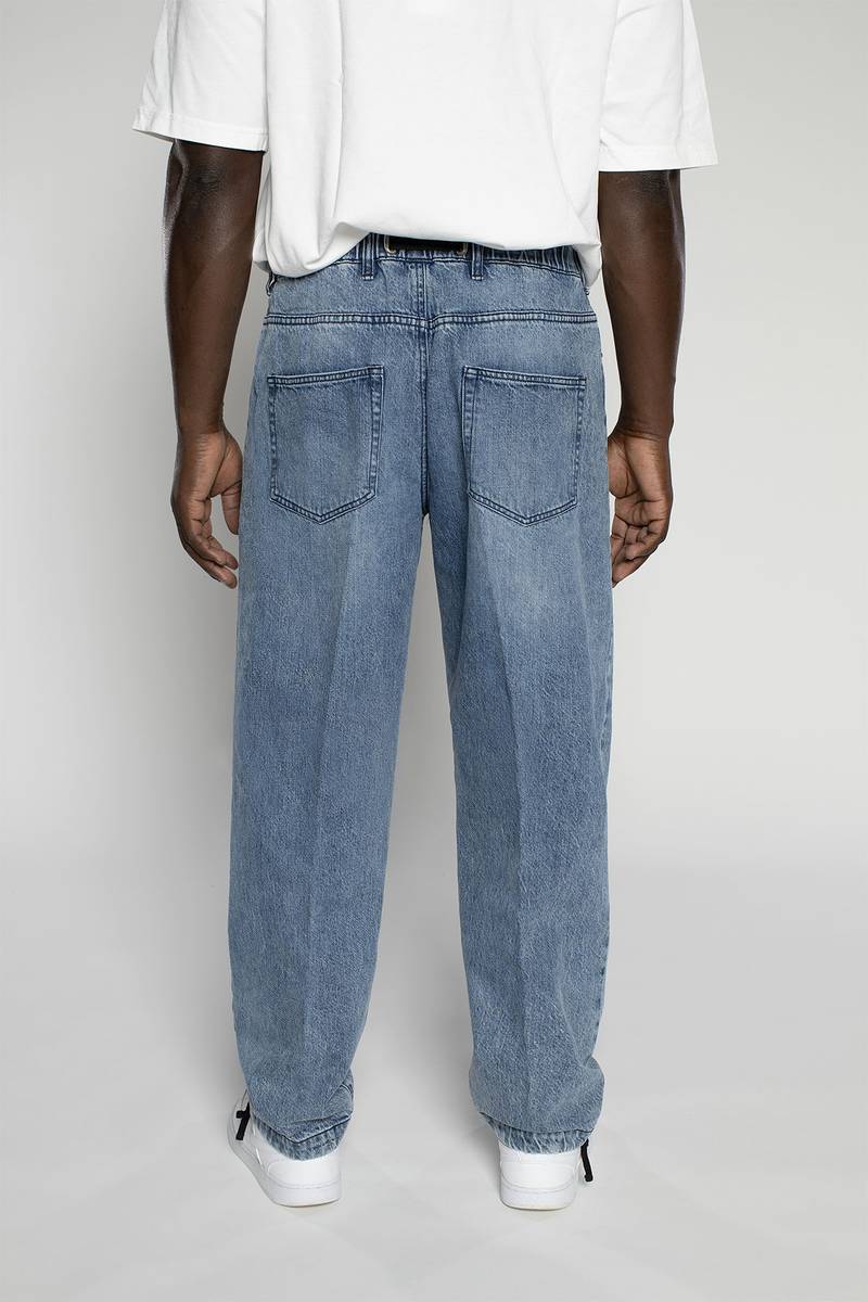 White sand Pantalone cinque tasche in denim trattato Black Friday Prezzi