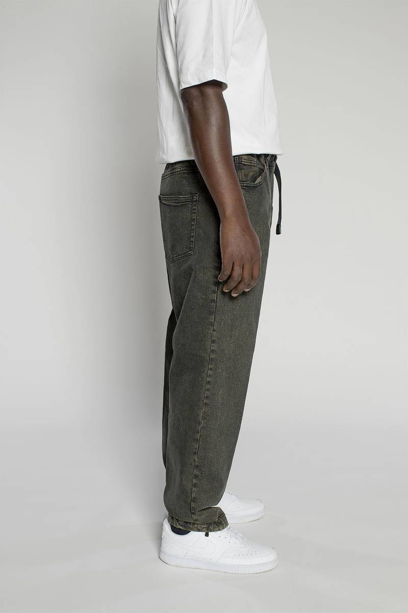 White sand Pantalone cinque tasche in denim trattato In vendita