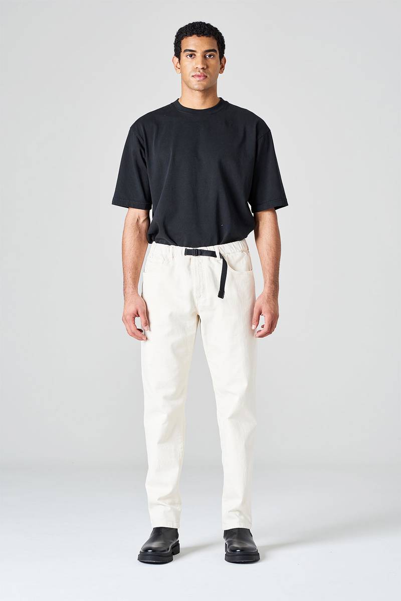 White sand Pantalone cinque tasche in bull denim Duty-free