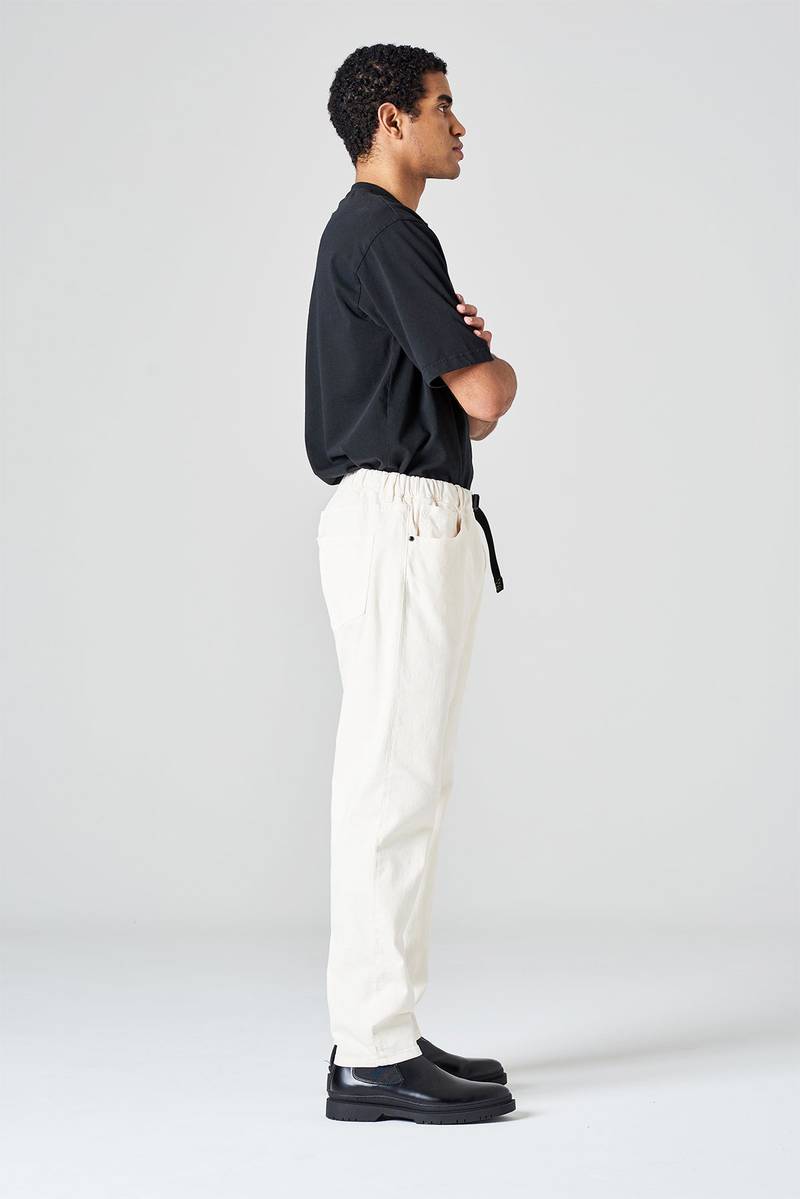 White sand Pantalone cinque tasche in bull denim Duty-free