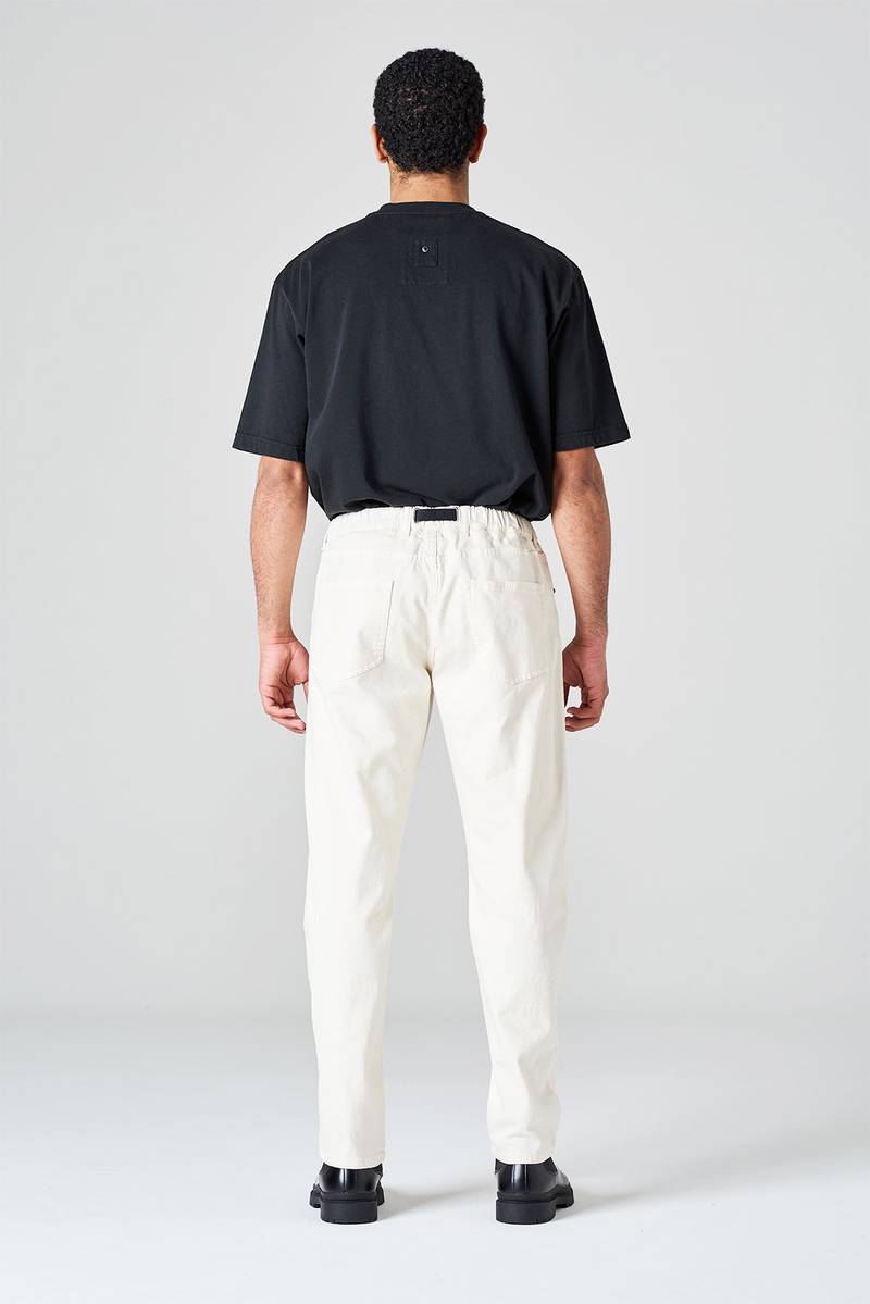 White sand Pantalone cinque tasche in bull denim Duty-free