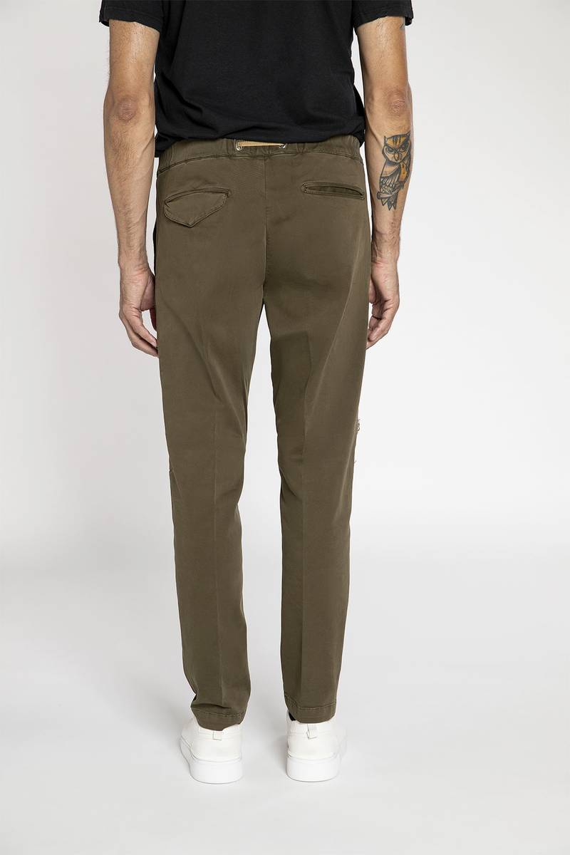 White sand Pantalone in cotone stretch con toppe 2025