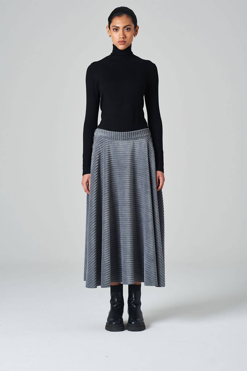 White sand Gonna in velluto a coste