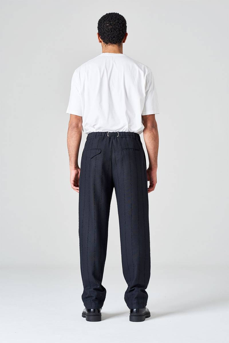 White sand Pantalone gamba dritta con pinces in flanella gessata Spedizione Gratuita