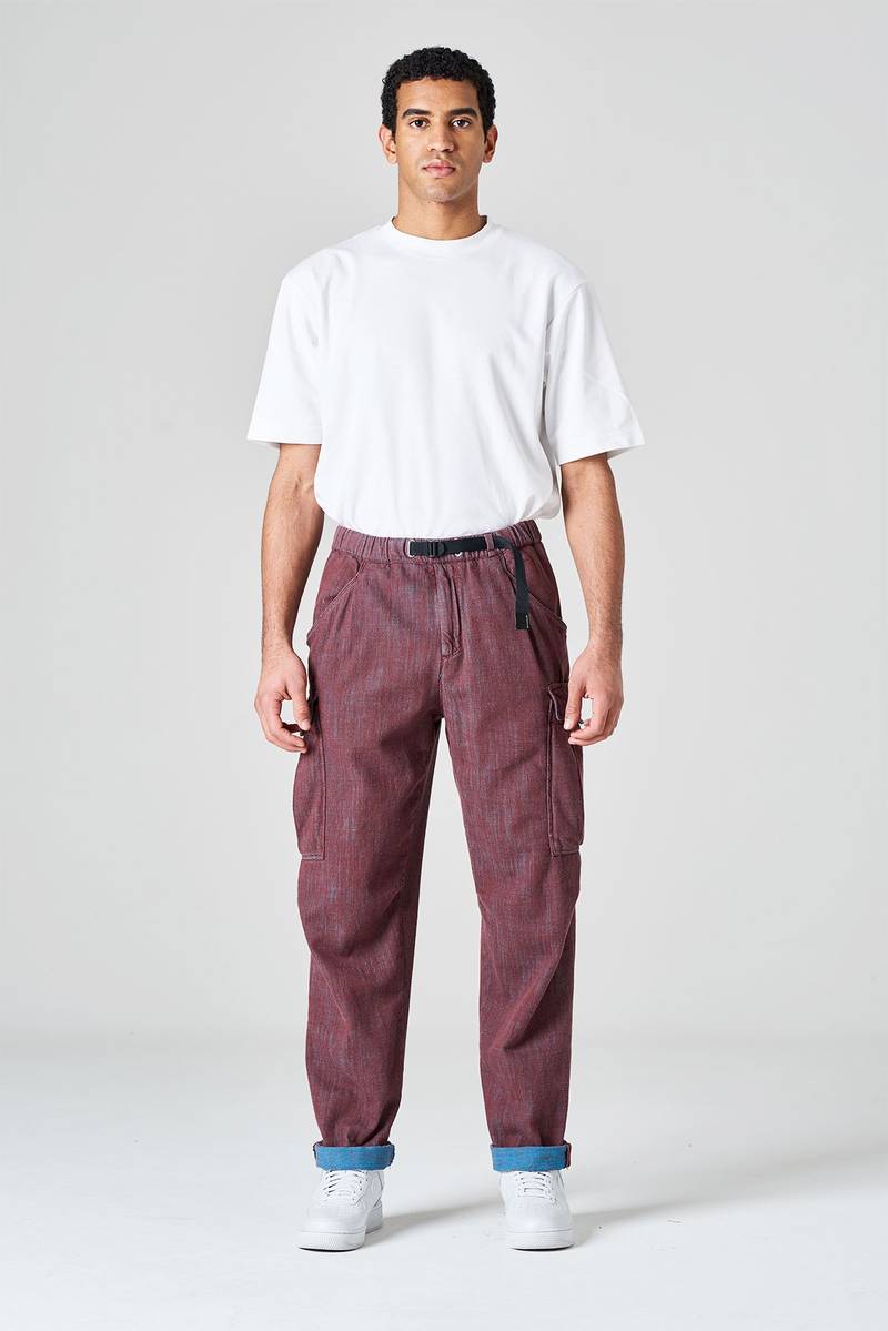 White sand Pantalone cargo in bull denim bi-color Negozi Online