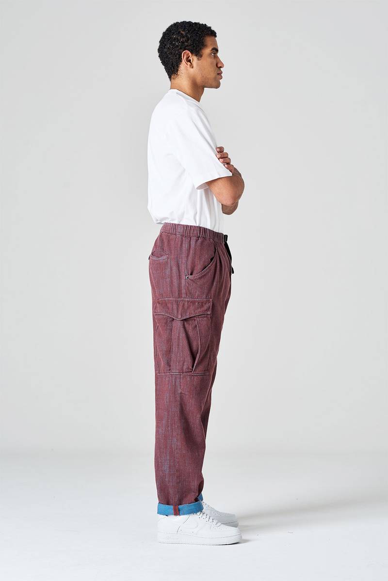 White sand Pantalone cargo in bull denim bi-color Negozi Online