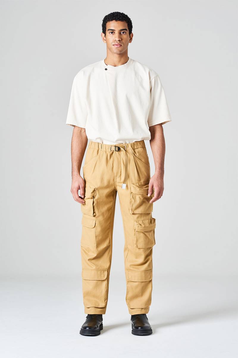 White sand Pantalone cargo in bull denim di cotone Acquista Ora