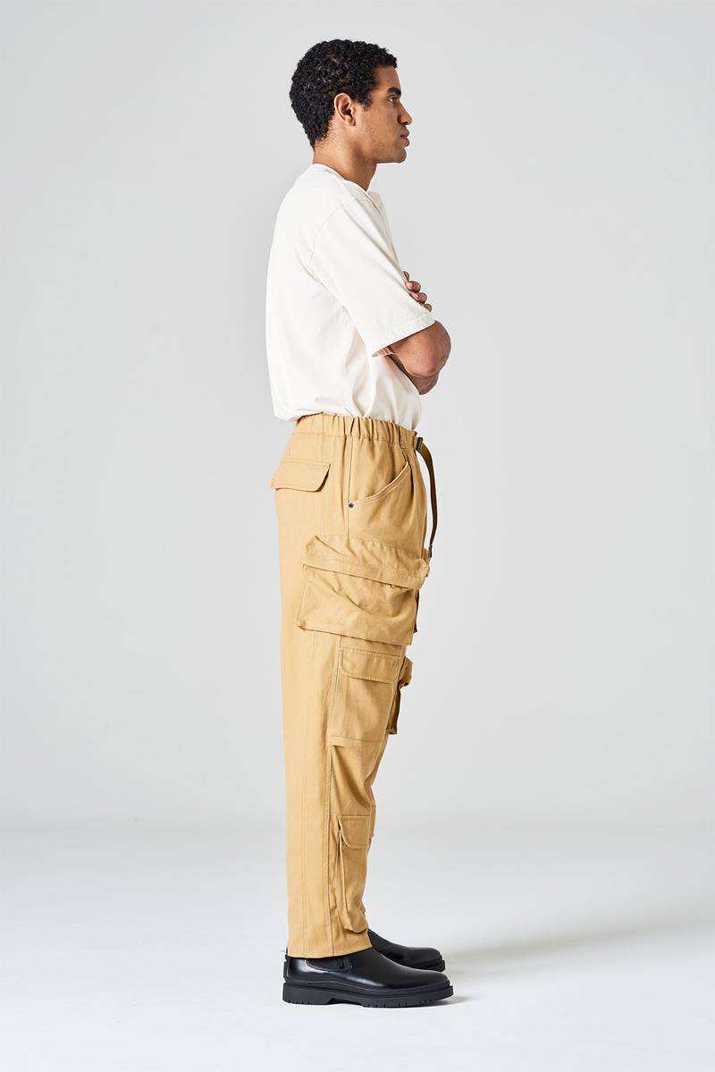 White sand Pantalone cargo in bull denim di cotone Acquista Ora