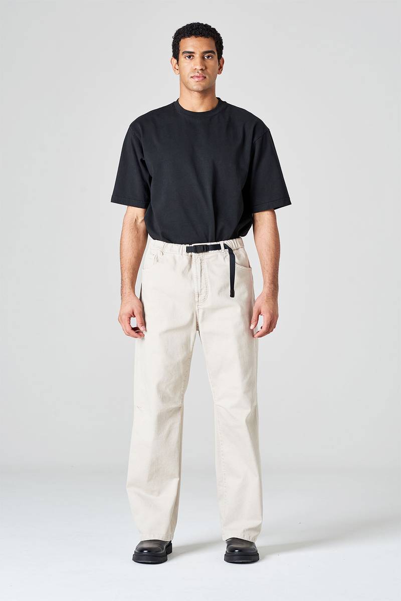 White sand Pantalone cinque tasche in bull denim di cotone Affare Del Giorno