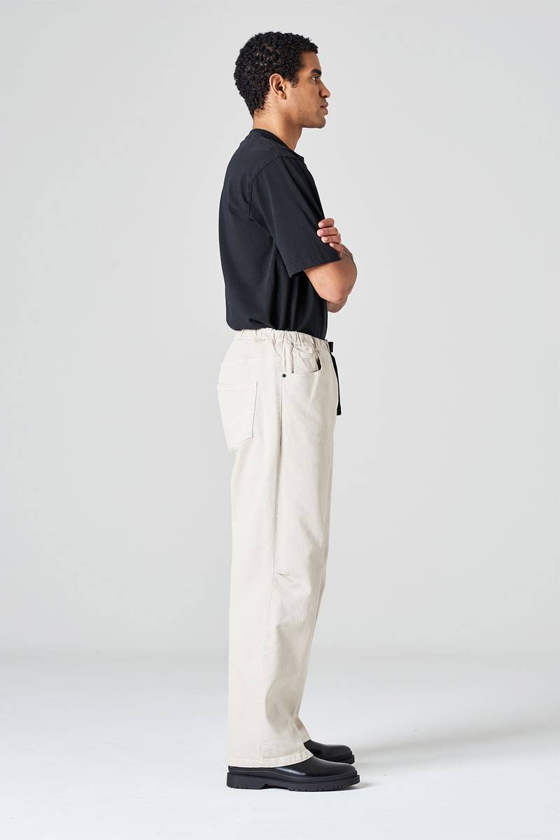 White sand Pantalone cinque tasche in bull denim di cotone Affare Del Giorno