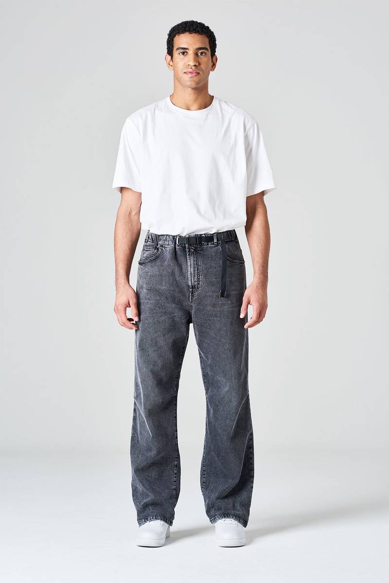 White sand Pantalone cinque tasche in denim cimosato