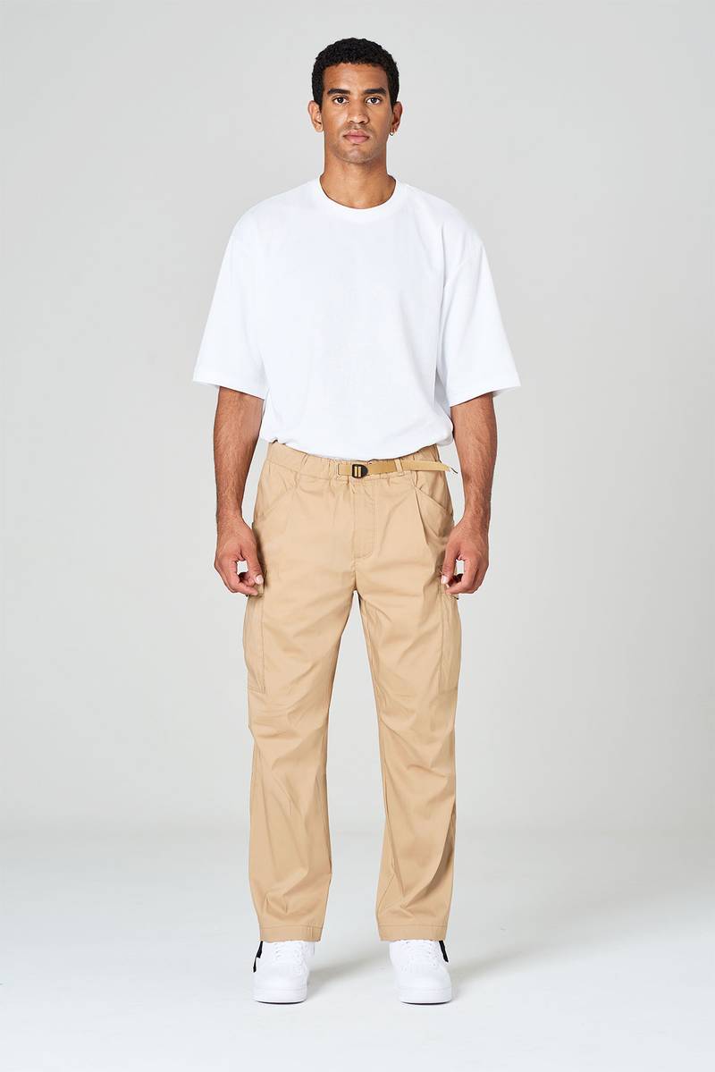 White sand Cargo gamba dritta con elastico in vita e fettuccia regolabile Offerta