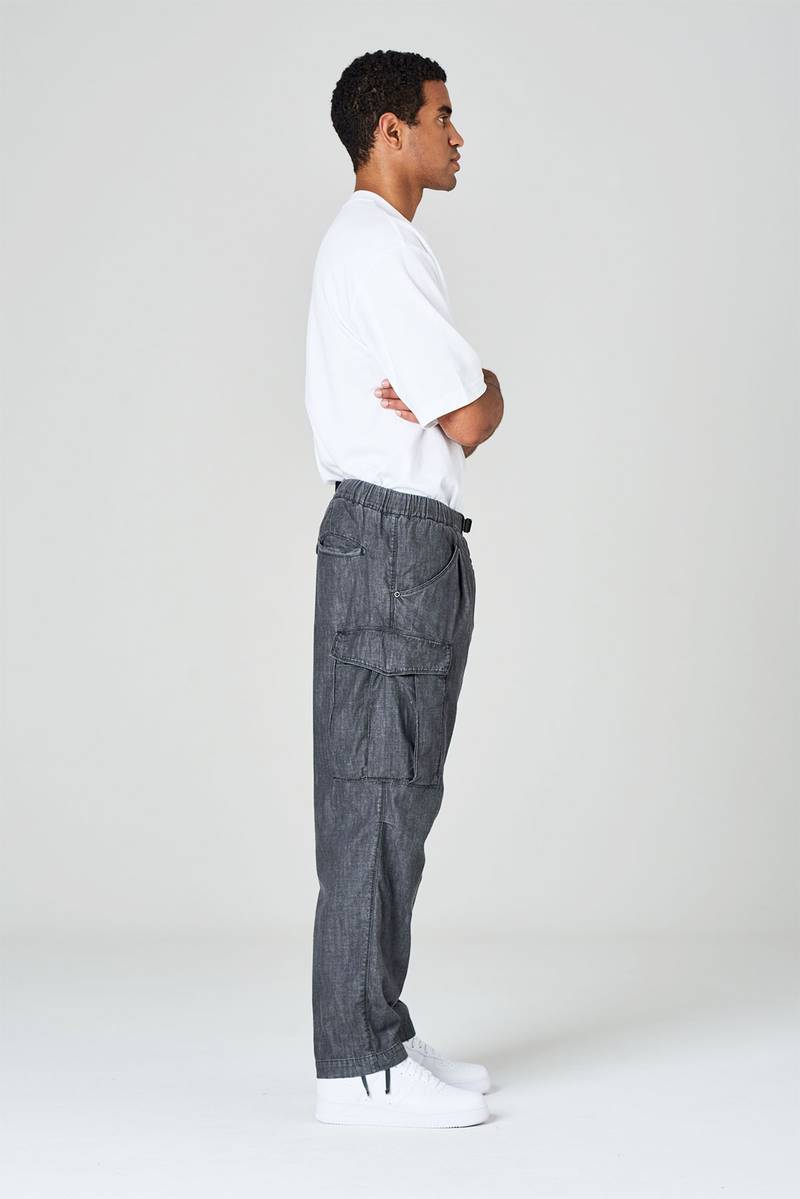 White sand Pantaloni cargo con gamba dritta in denim di cotone Online