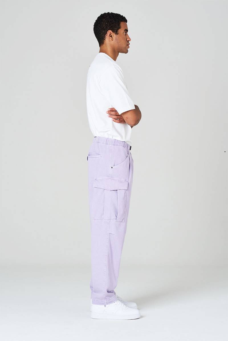 White sand Pantaloni cargo con gamba dritta in bull denim di cotone Outlet