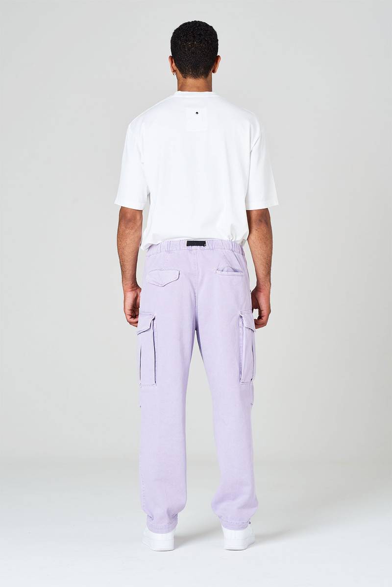 White sand Pantaloni cargo con gamba dritta in bull denim di cotone Outlet